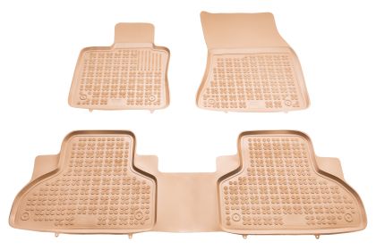 Гумени стелки за BMW X5 F15 (2013-2018) / BMW X6 F16 (2014-2019) - тип леген бежови