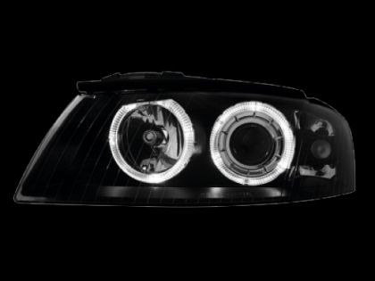Кристални фарове Angel Eyes AUDI A3 (2003-2008) - черни