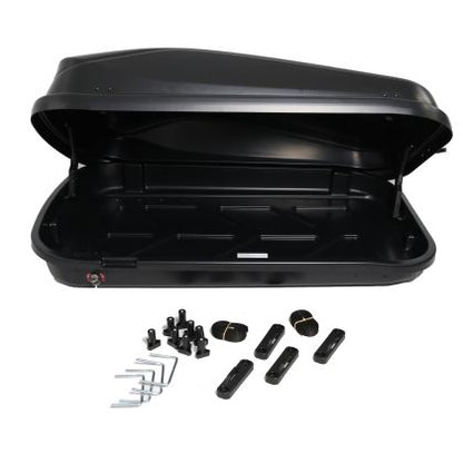 Автобокс Junior Easy 132x78x36cm с 85 mm крепежи, с ключ, 320 литра - черен гланц