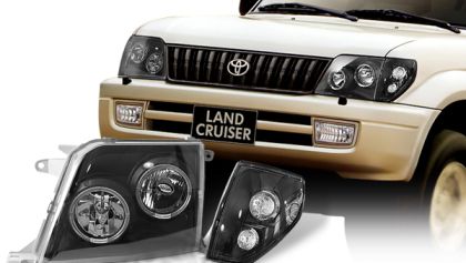 Кристални Фарове TOYOTA LAND CRUISER FJ90 (1996-2003) - черни