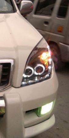 Кристални Фарове за Toyota Land Cruiser 120 (2003-2009) - хром