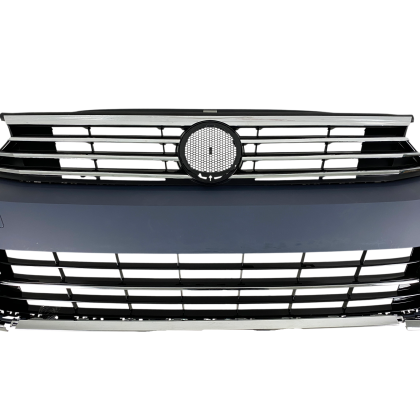 Предна броня за VW Passat B8 (2014-2019) - R дизайн с черна решетка