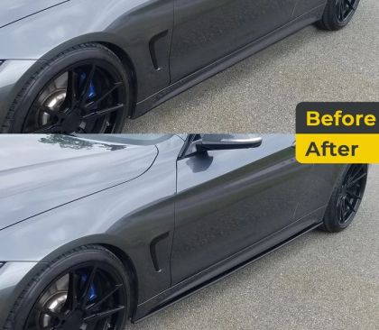 Добавка за прагове за BMW F32 M Performance - черен гланц