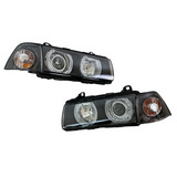 Кристални фарове за BMW E36 Angel Eyes (1991-2000) 4d sedan - хром