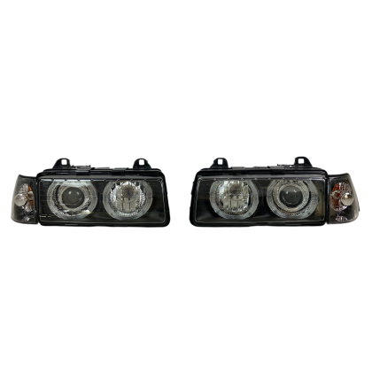 Кристални фарове за BMW E36 Angel Eyes (1991-2000) 4d sedan - хром