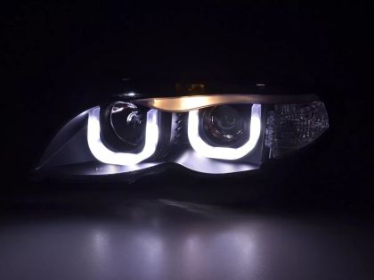 Кристални фарове с 3D angel eyes за BMW E46 (2001-2005) sedan,combi