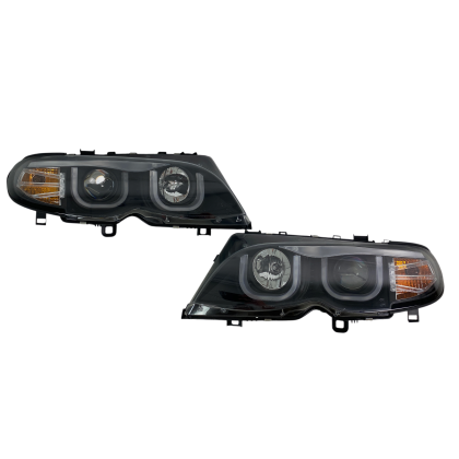 Кристални фарове с 3D angel eyes за BMW E46 (2001-2005) sedan,combi