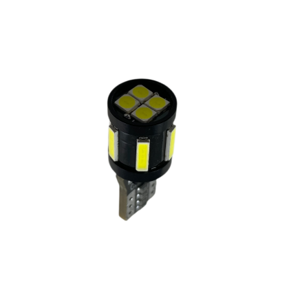 Лед крушка тип Т10 с 5 SMD 7020 + 4 SMD отпред 3030 Canbus - 5000К