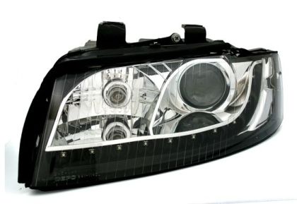 Кристални фарове за Audi A4 Dayline (2001-2004) - черни