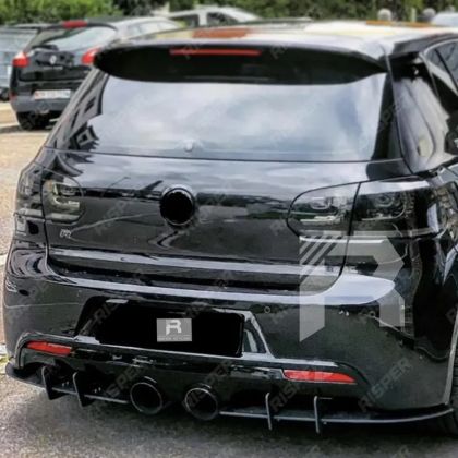 Дифузер за задна броня за Volkswagen Golf 6 R20 - черен гланц