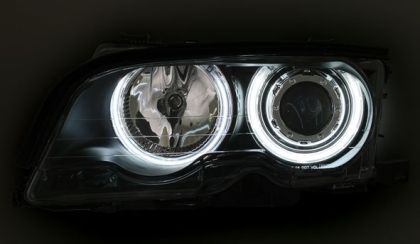 Кристални фарове за BMW E46 седан (2001-2005) - черни с CCFL