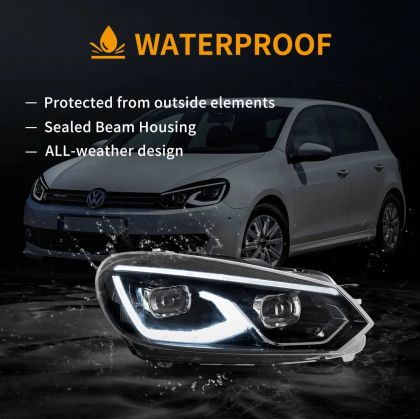 Тунинг led фарове за VW GOLF 6 (2008-2014) - черни