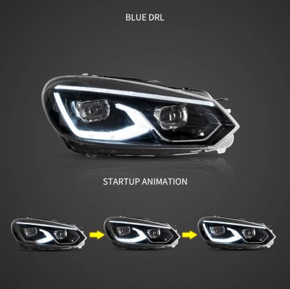 Тунинг led фарове за VW GOLF 6 (2008-2014) - черни