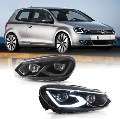 Тунинг led фарове за VW GOLF 6 (2008-2014) - черни