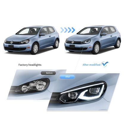 Тунинг led фарове за VW GOLF 6 (2008-2014) - черни