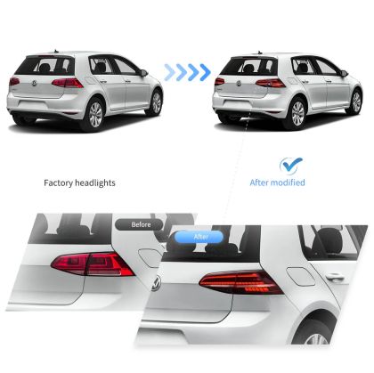 Диодни стопове за VW GOLF 7 (2014-2021) GTI / R look с бягащ мигач - червени