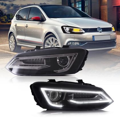 Тунинг led фарове за VW POLO (2009-2017) - черни