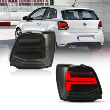 Диодни стопове за VW POLO (2009-2017) GTI / R look с бягащ мигач - опушени