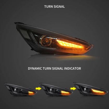 Тунинг led фарове за Ford Focus (2015-2018) - черни