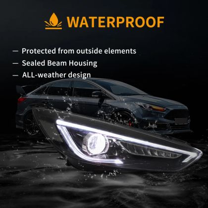 Тунинг led фарове за Ford Focus (2015-2018) - черни