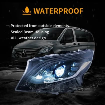 Тунинг led фарове за Mercedes Vito W447 (2016-2023) черни - Matrix с Full Led светлини