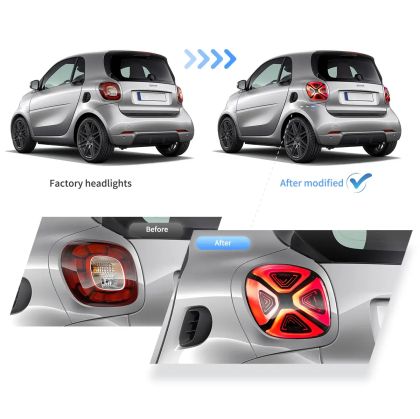 Диодни стопове за SMART W453 (2015-2019) Fortwo / Forfour - червени