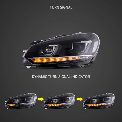 Тунинг led фарове за VW GOLF 6 (2008-2014) черни