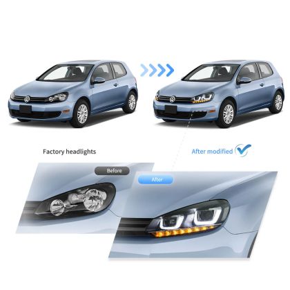 Тунинг led фарове за VW GOLF 6 (2008-2014) черни