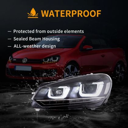Тунинг led фарове за VW GOLF 6 (2008-2014) черни