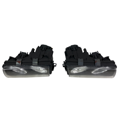 Тунинг фарове за BMW E36 (1991-1999) sedan / coupe - черни с Led angel eyes