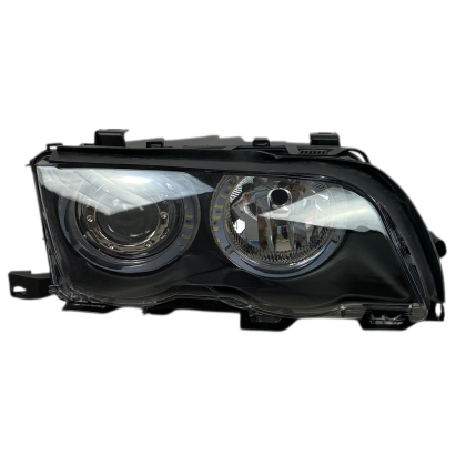 Тунинг фарове за BMW E46 седан (1998-2001) - черни с led ангелски очи