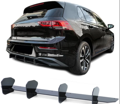 Добавка за дифузер за задна броня за Volkswagen Golf 8 R20 Blade - черен гланц