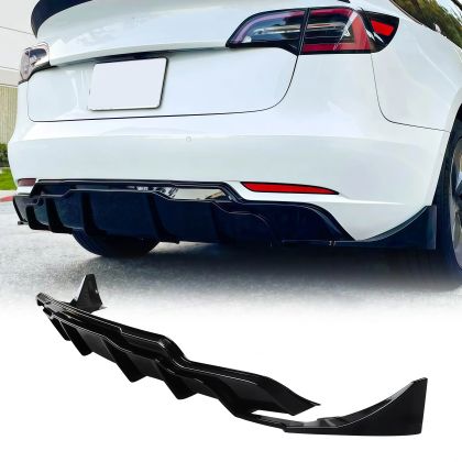 Дифузер за задна броня за Tesla Model 3 (2017-2022) - черен гланц