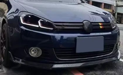 Добавка предна броня за Volkswagen Golf 6 със стокова обикновенна броня- черен гланц