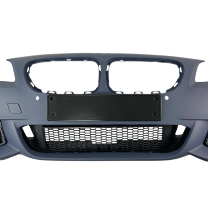 Предна броня за BMW F10 / F11 facelift (2014+) - M-Tech дизайн с отвори за парктроник, с отвори за пръскалки грундирана