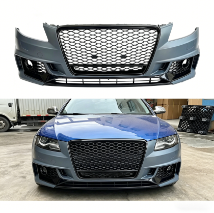 Предна броня за Audi A4 B8 (2008-2012) конверсия към Audi RS4 (2016-2019) - без отвори за парктроник