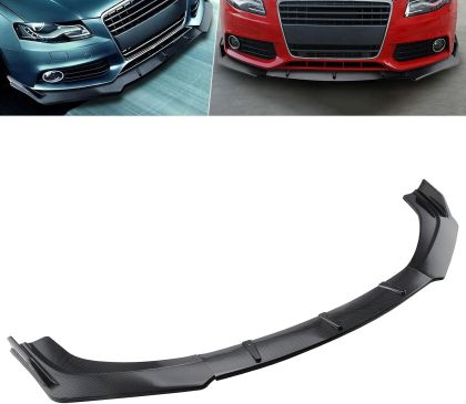 Добавка предна обикновенна броня за Audi A4 B8 (2008-2012) - черен гланц