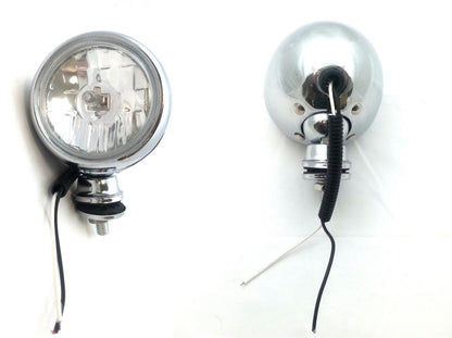 2 броя хромирани бели кръгли халогени за ролбар на 4x4, джип мотор