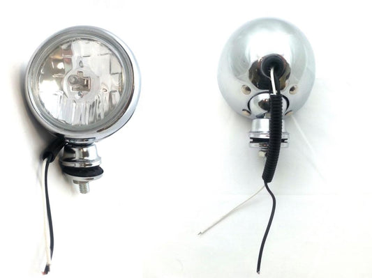 2 броя хромирани бели кръгли халогени за ролбар на 4x4, джип мотор