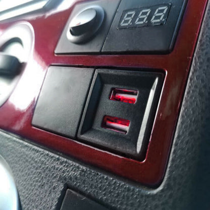 Двойно USB Зарядно за Вграждане за Volkswagen Фолксваген VW Transporter Транспортер Caravelle Каравел Т5 2003 - 2009