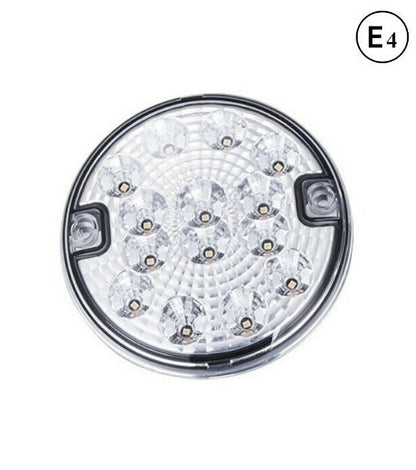 1 брой LED  Диоден Стоп Бял задна скорост светлина , Кръгъл Ø14cm, 12V-24V, За Камион, Ремарке, Бус , Каравана, Кемпер