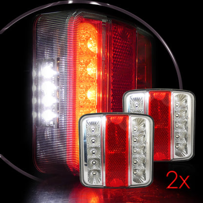 Комплект от 2 броя Мултифункционални Диодни LED стопове стоп задна светлина 12V 24V за бус камион ТИР ремарке каравана