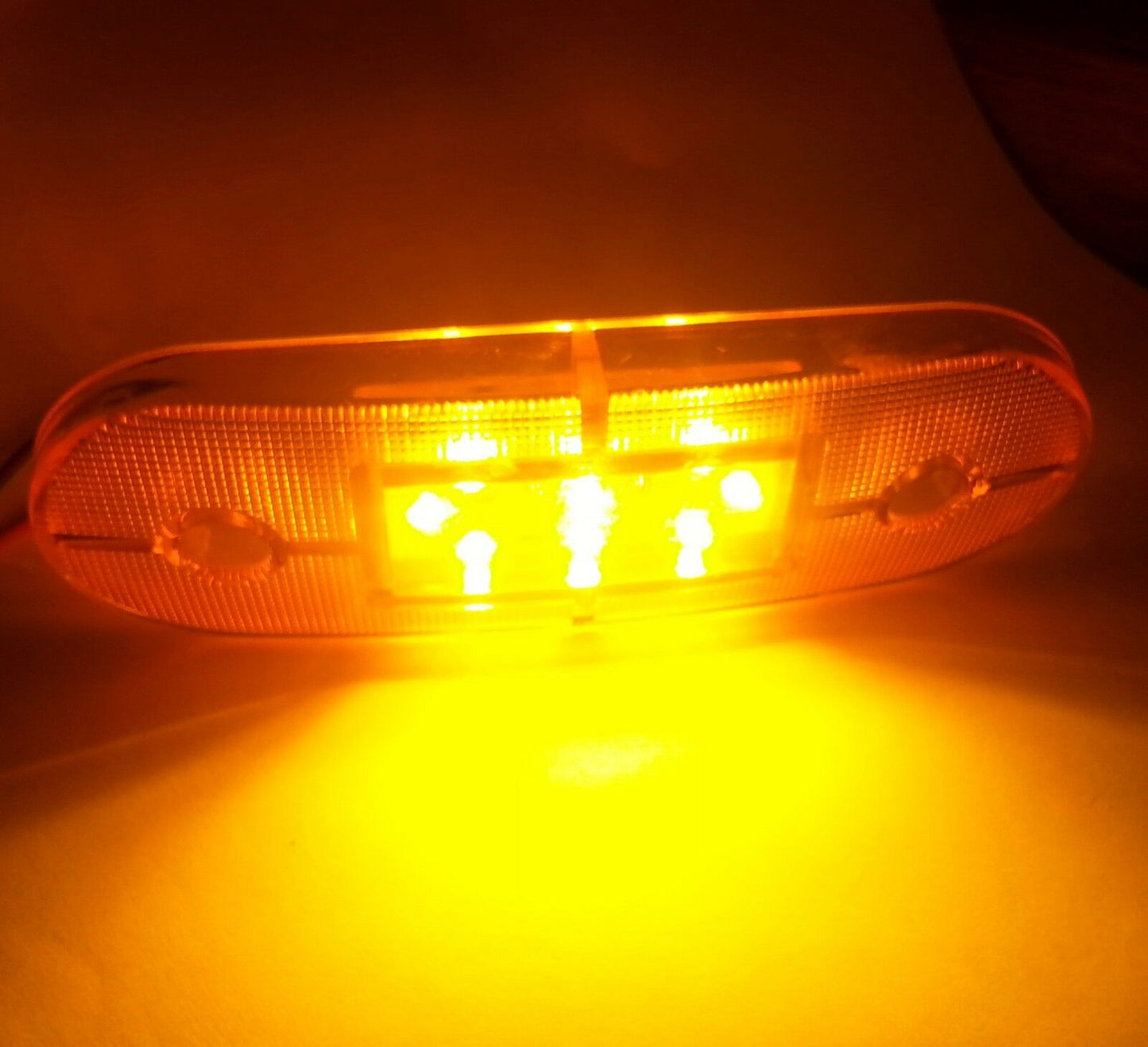 12V LED Оранжев Жълт Диоден Маркер Габарит Токос със 9 светодиода за камион ремарке бус ван каравана платформа