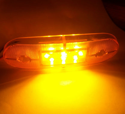 12V LED Оранжев Жълт Диоден Маркер Габарит Токос със 9 светодиода за камион ремарке бус ван каравана платформа