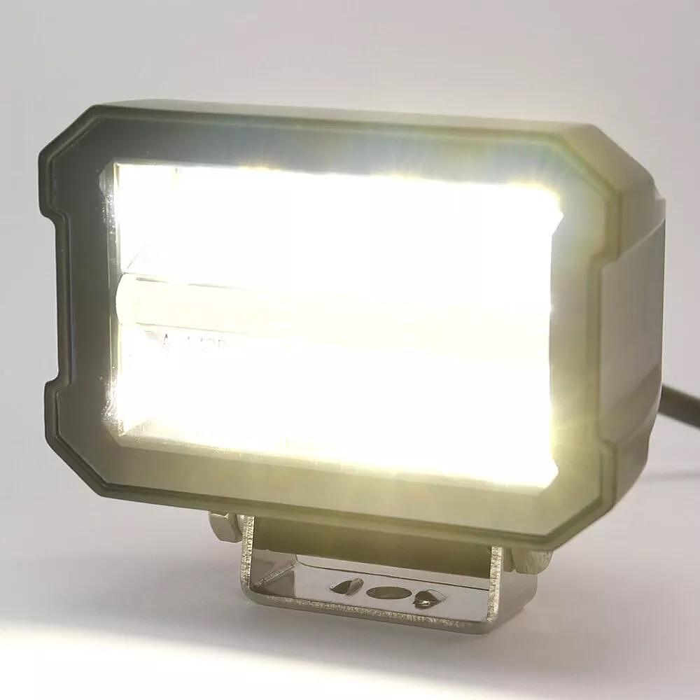 Универсален LED халоген/фар 11см с бяла основна светлина + дневна бял и оранжев цвят 12V/24V E-mark