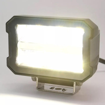 Универсален LED халоген/фар 11см с бяла основна светлина + дневна бял и оранжев цвят 12V/24V E-mark
