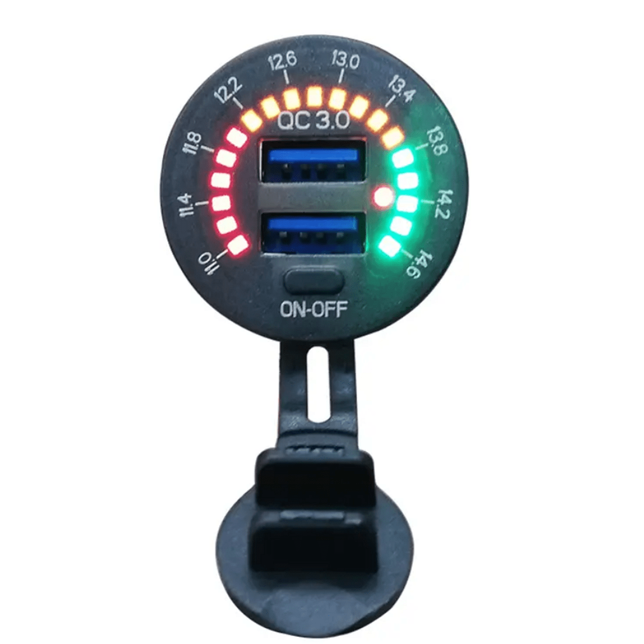 Универсално бързо зарядно с 2x USB QC 3.0 и VOLT-метър