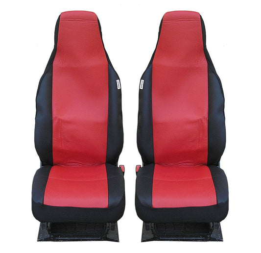 Калъфи тапицерия за предни седалки за Toyota Aygo Citroen C1 Peugeot 107 VW Up Seat Mii Skoda Citigo, еко кожа червени