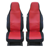 Калъфи тапицерия за предни седалки за Toyota Aygo Citroen C1 Peugeot 107 VW Up Seat Mii Skoda Citigo, еко кожа червени