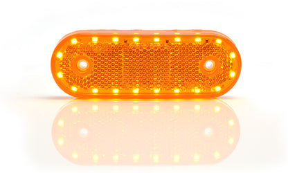 LED Светодиоден Мигач, Габарит Със Стойка, Маркер, Оранжев, Вграден Рефлектор, Е-Mark, Водоустойчив, 12V-24V